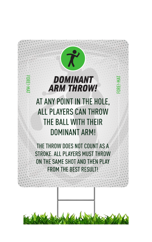 Fore-Mat Tee Sign - Dominant Arm Throw