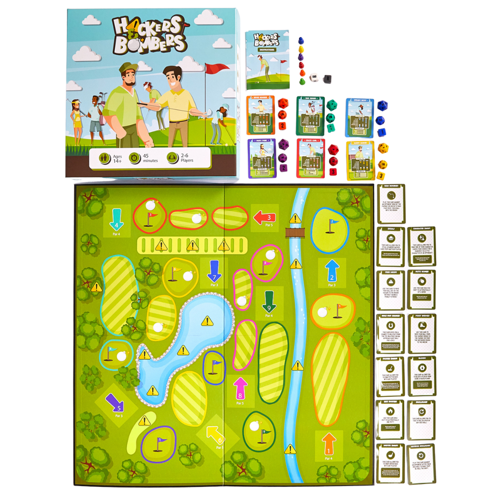 Hackers & Bombers Golf Themed Board Game