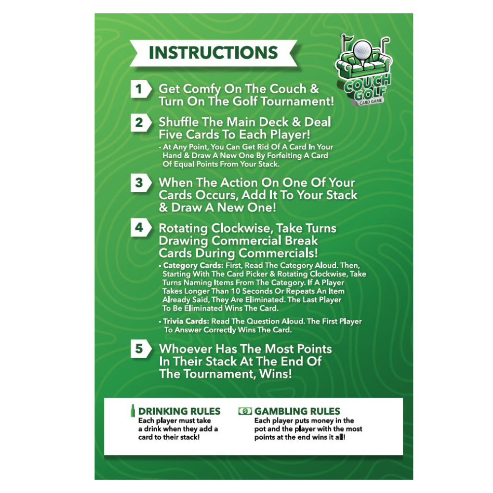 Couch Golf - The Game You Play While You Watch Golf!