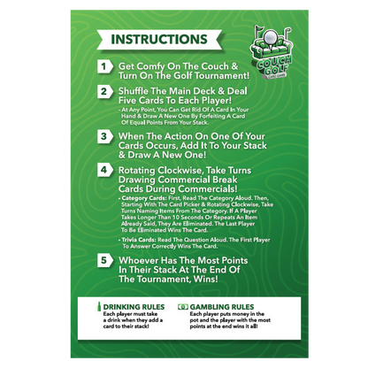 Couch Golf - The Game You Play While You Watch Golf!