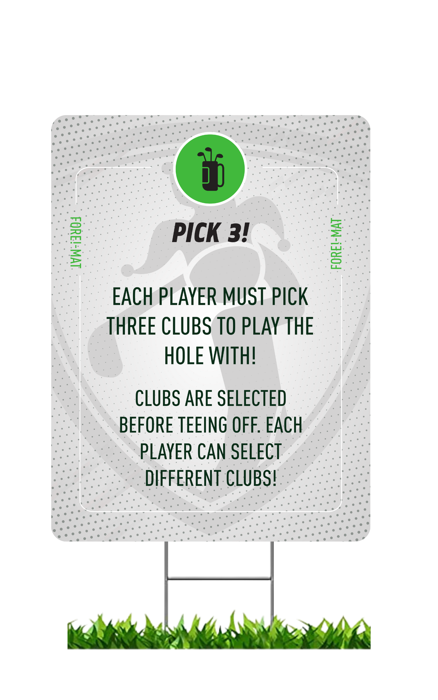 Fore Cards Golf Hole Challenge Sign