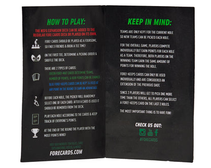 Fore Cards On Course Golf Game Expansion Pack Instructions